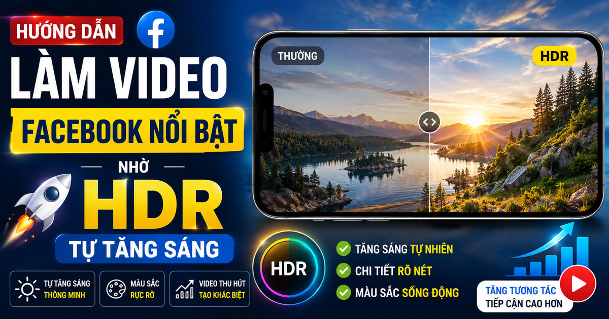 Hướng dẫn làm video Facebook nổi bật nhờ HDR tự tăng sáng cho nhà sáng tạo