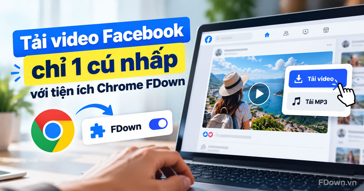 Cách tải video Facebook bằng tiện ích Chrome FDown chỉ với một cú nhấp