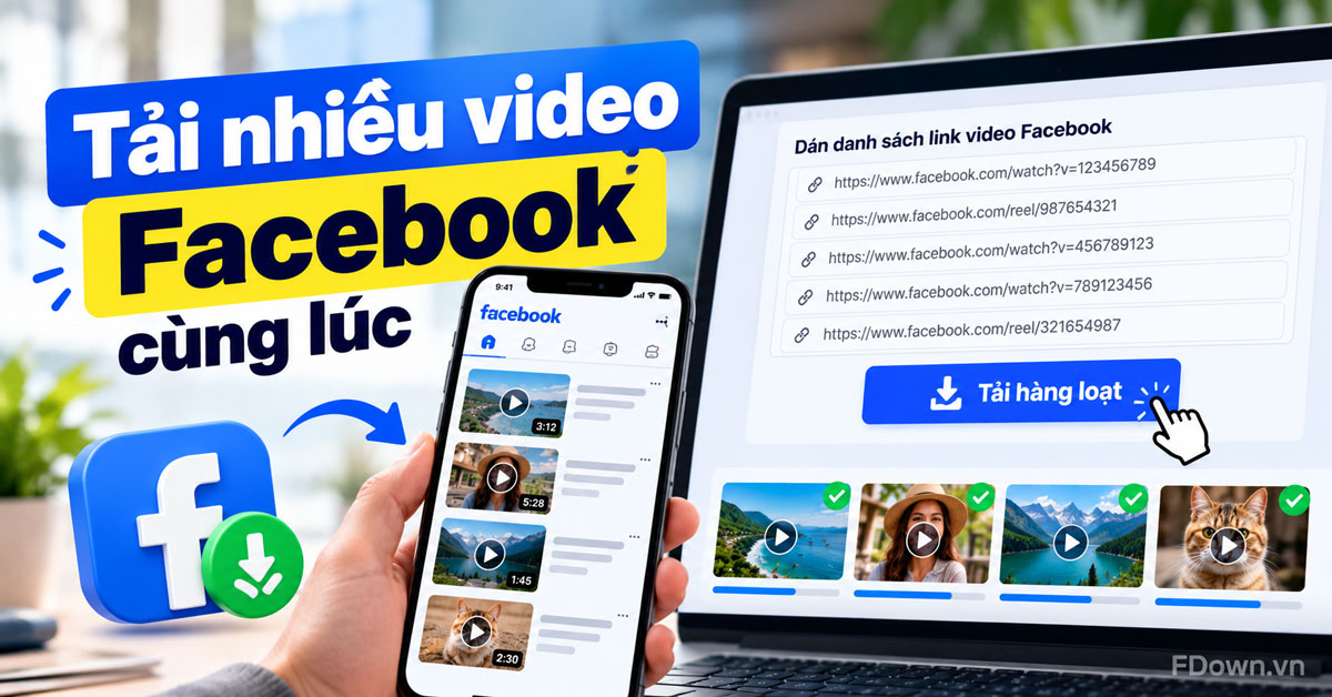 Cách tải nhiều video Facebook cùng lúc trên điện thoại và máy tính