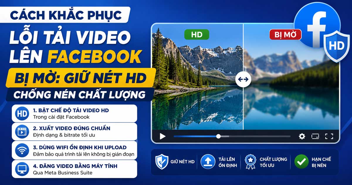Cách khắc phục lỗi tải video lên Facebook bị mờ: giữ nét HD, chống nén chất lượng
