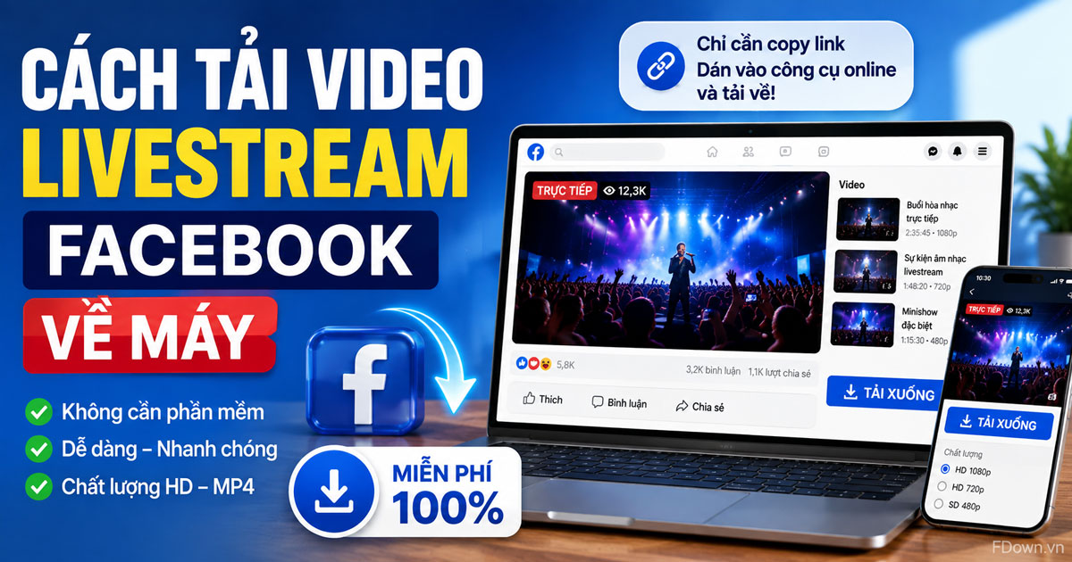 Cách tải video livestream (phát trực tiếp) Facebook về máy không cần phần mềm