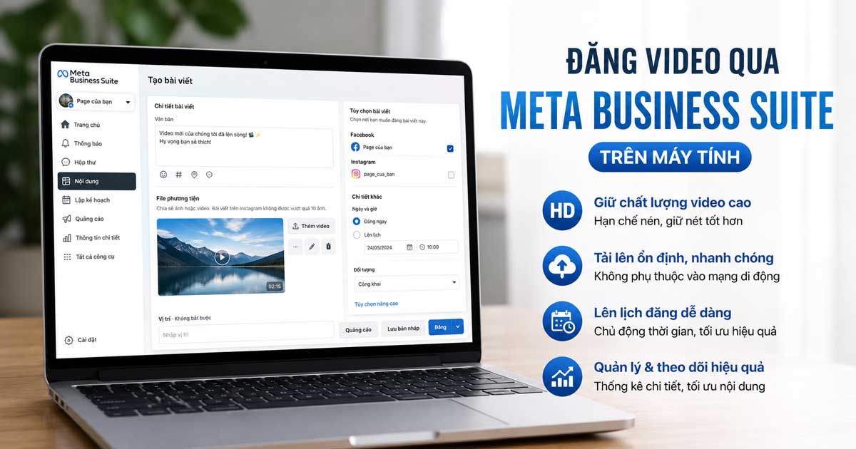 Đăng video qua Meta Business Suite trên máy tính