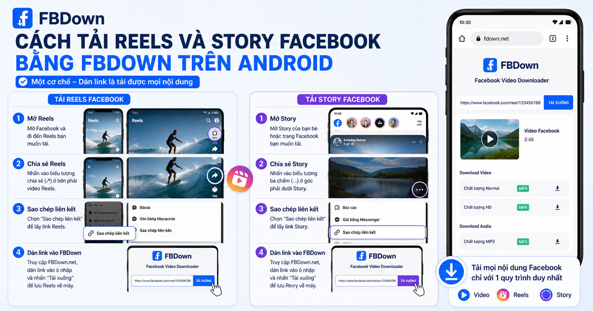 Cách tải Reels và Story Facebook bằng FBDown